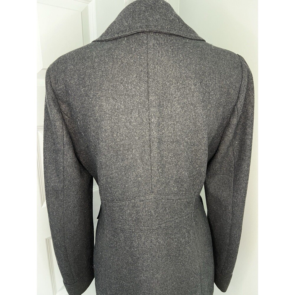 New York & Company Jacket Womens Size 4 Grey Wool Blend Double Breasted Pea Coat - Picture 4 of 6